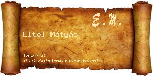 Eitel Mátyás névjegykártya